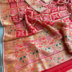 Pure Khaddi Georgette with Banarasi Weaving