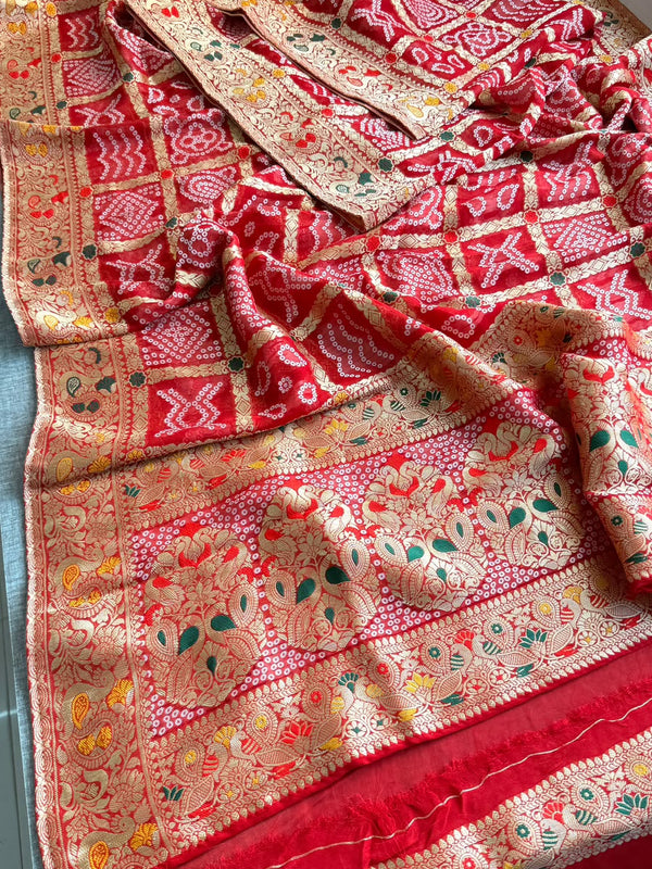 Pure Khaddi Georgette with Banarasi Weaving