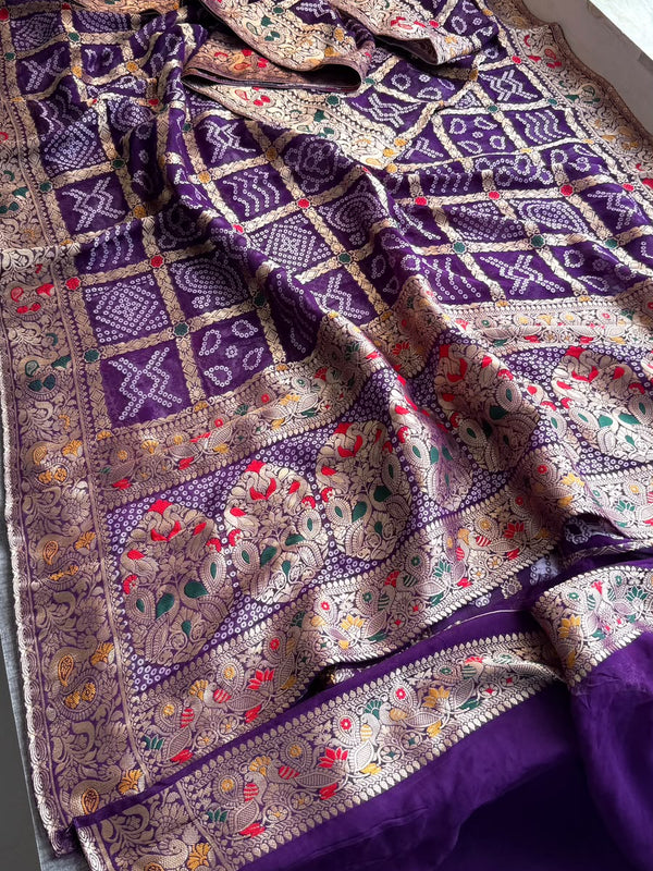 Pure Khaddi Georgette with Banarasi Weaving