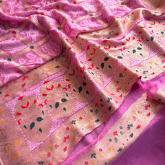 Pure Khaddi Georgette with Banarasi Weaving