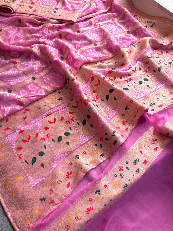 Pure Khaddi Georgette with Banarasi Weaving
