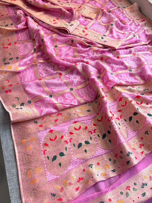Pure Khaddi Georgette with Banarasi Weaving