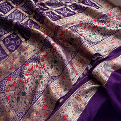 Pure Khaddi Georgette with Banarasi Weaving