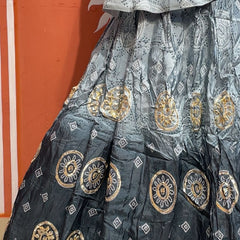 Pure Gazi Satin Silk Gota Mandana Lehenga