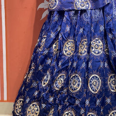 Pure Gazi Satin Silk Gota Mandana Lehenga