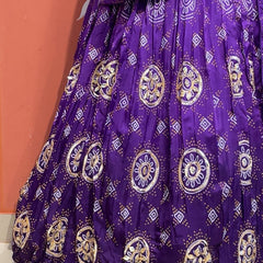 Pure Gazi Satin Silk Gota Mandana Lehenga