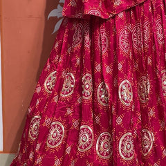 Pure Gazi Satin Silk Gota Mandana Lehenga