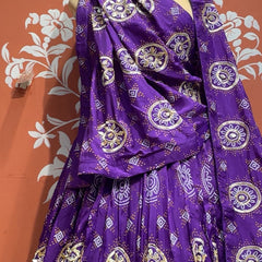Pure Gazi Satin Silk Gota Mandana Lehenga
