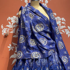 Pure Gazi Satin Silk Gota Mandana Lehenga