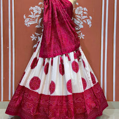 TUSSAR SILK GUJRATI BOOTA LEHENGA