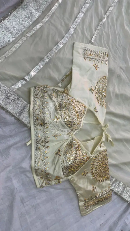 Aangi Blouse Gota lappa saree