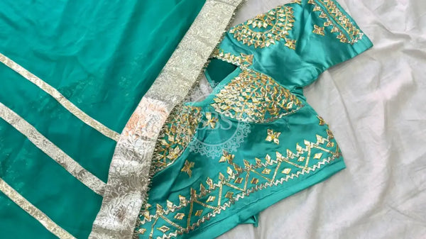 Aangi Blouse Gota lappa saree
