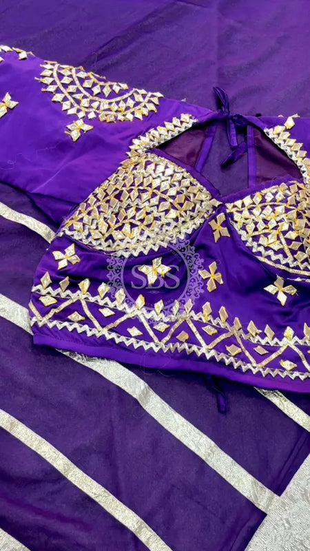 Aangi Blouse Gota lappa saree