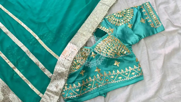 Aangi Blouse Gota lappa saree