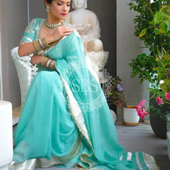 Aangi Blouse Gota lappa saree