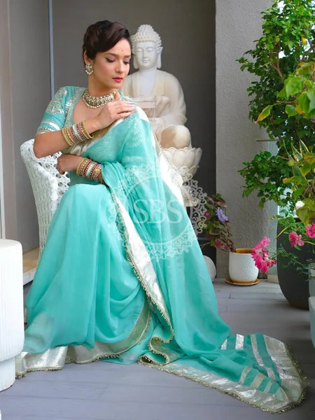 Aangi Blouse Gota lappa saree
