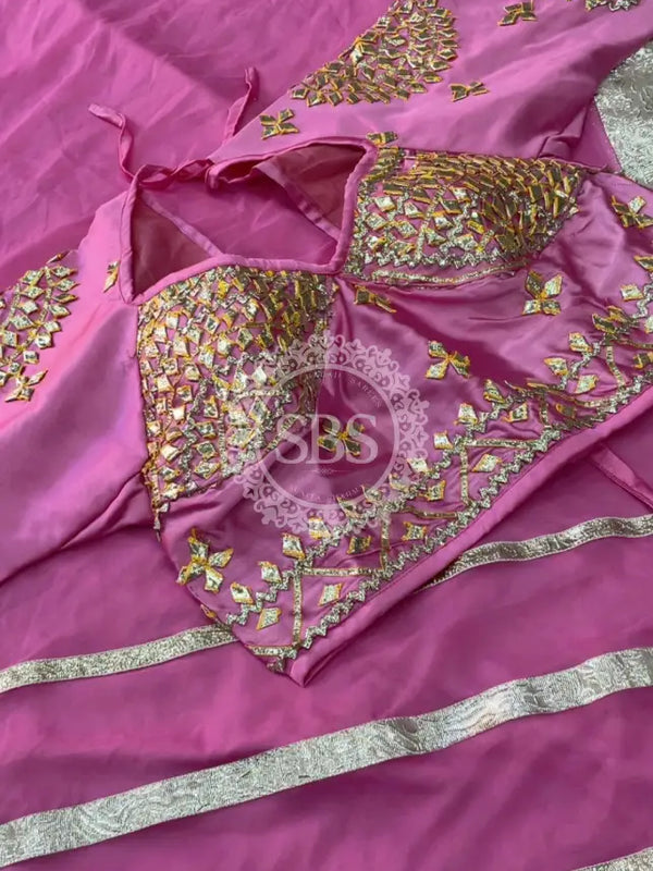 Aangi Blouse Gota lappa saree