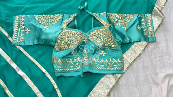Aangi Blouse Gota lappa saree