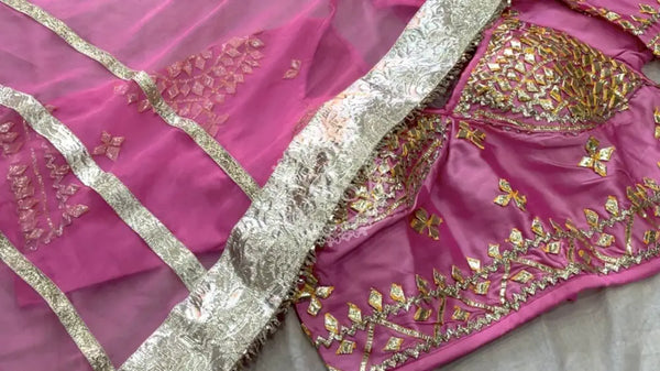 Aangi Blouse Gota lappa saree