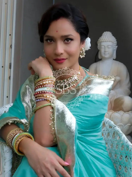Aangi Blouse Gota lappa saree