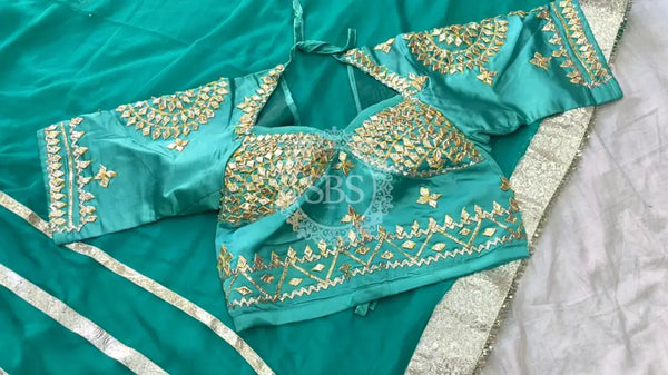 Aangi Blouse Gota lappa saree
