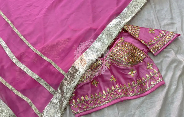 Aangi Blouse Gota lappa saree