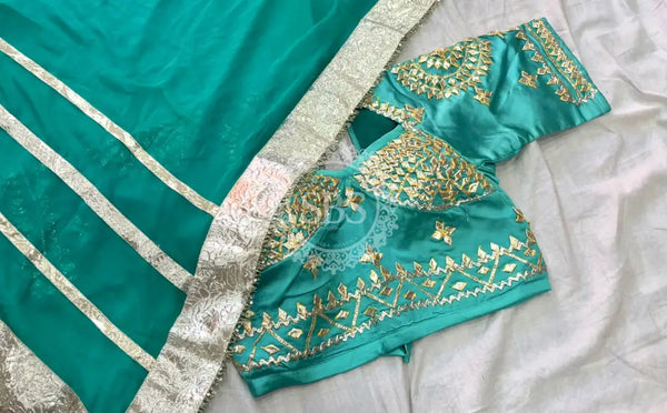 Aangi Blouse Gota lappa saree