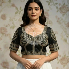 Aangi Gazi Silk Blouse BLACK