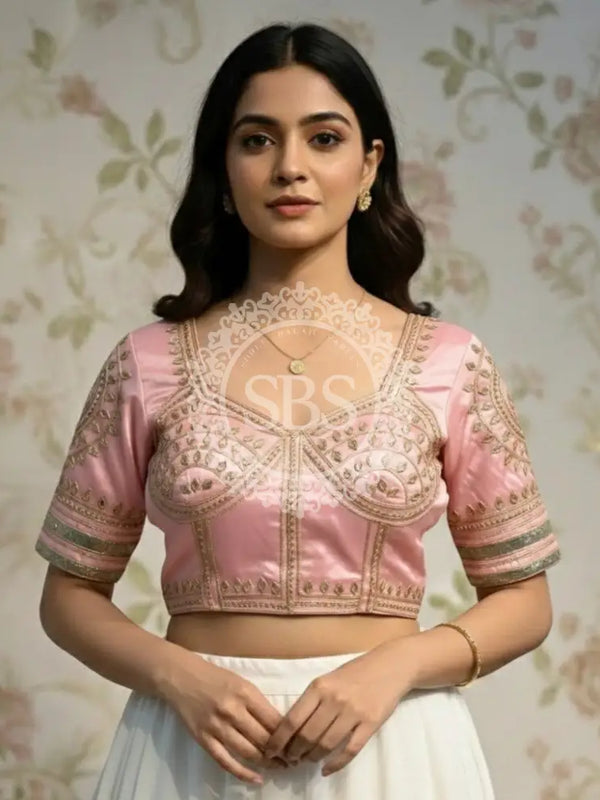 Aangi Gazi Silk Blouse LIGHT PINK