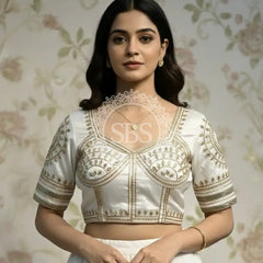 Aangi Gazi Silk Blouse WHITE