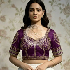Aangi Gazi Silk Blouse Wine