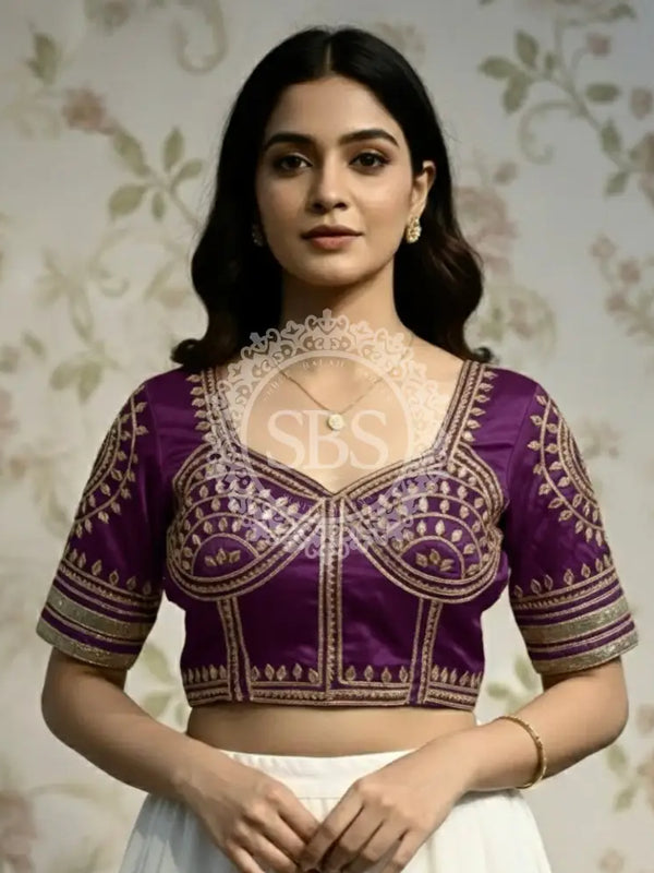 Aangi Gazi Silk Blouse Wine