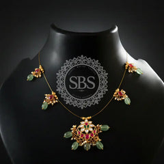American Emerald Kundan Necklace Set Jewellery