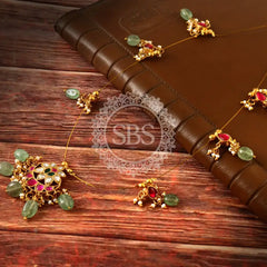 American Emerald Kundan Necklace Set Jewellery