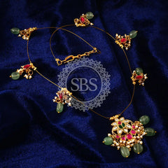 American Emerald Kundan Necklace Set Jewellery
