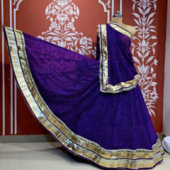 PINK PURPLE MOTHRA GOTA FULL FLARED LEHENGA
