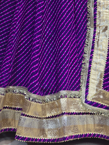 PINK PURPLE MOTHRA GOTA FULL FLARED LEHENGA