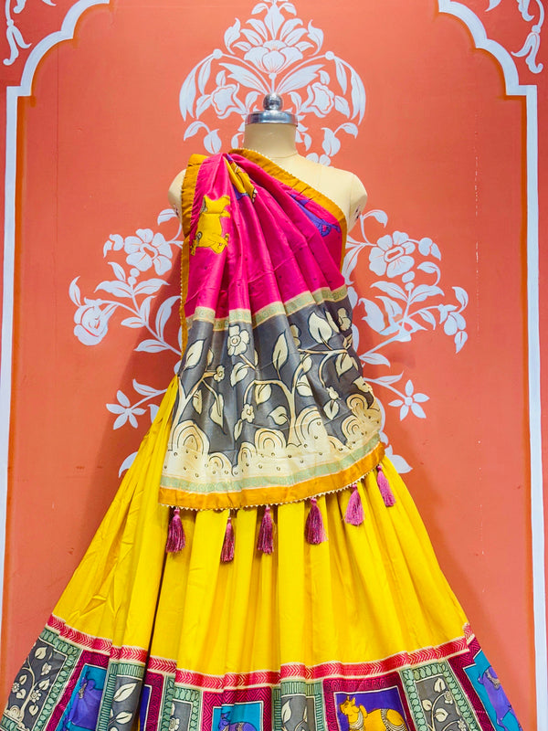 TUSSAR SILK GUJRATI LEHENGA