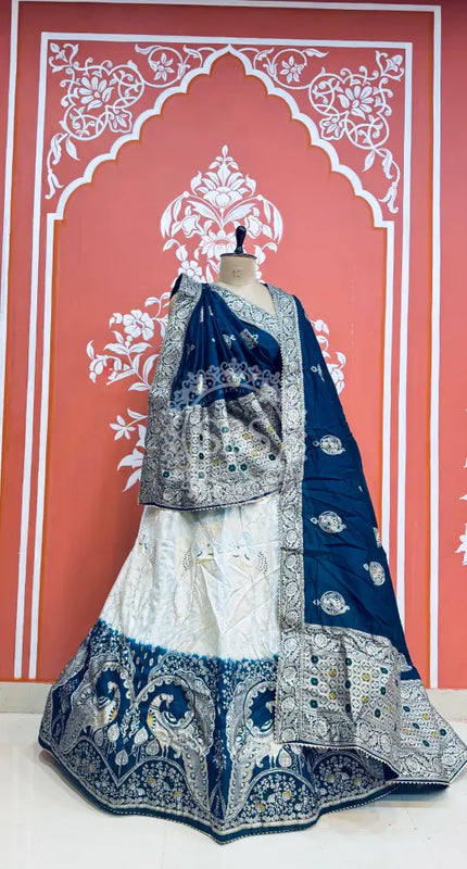 BANARSI ZARI WORK PEACOCK LEHENGA Blue