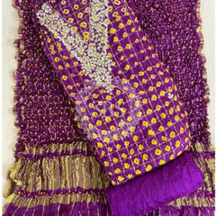 BHANDEJ GHATCHOLA SILK DRESS MATERIAL Dark Purple
