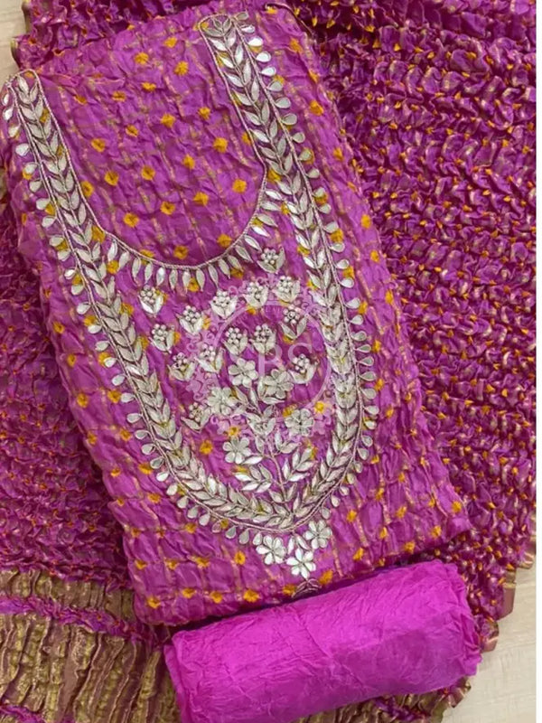 BHANDEJ GHATCHOLA SILK DRESS MATERIAL PINK