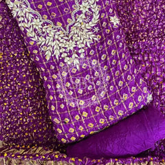 BHANDEJ GHATCHOLA SILK DRESS MATERIAL PURPLE