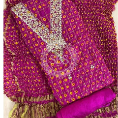 BHANDEJ GHATCHOLA SILK DRESS MATERIAL Rani Pink