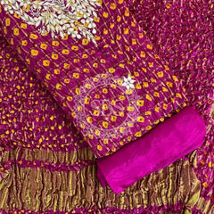 BHANDEJ GHATCHOLA SILK DRESS MATERIAL Rani Pink