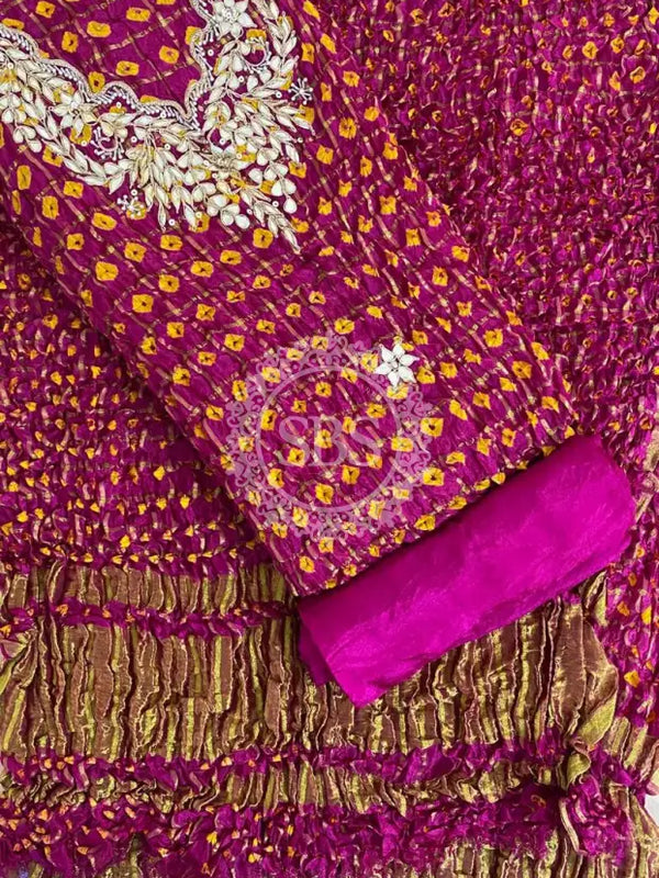 BHANDEJ GHATCHOLA SILK DRESS MATERIAL Rani Pink