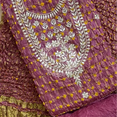 BHANDEJ GHATCHOLA SILK DRESS MATERIAL Rose gold
