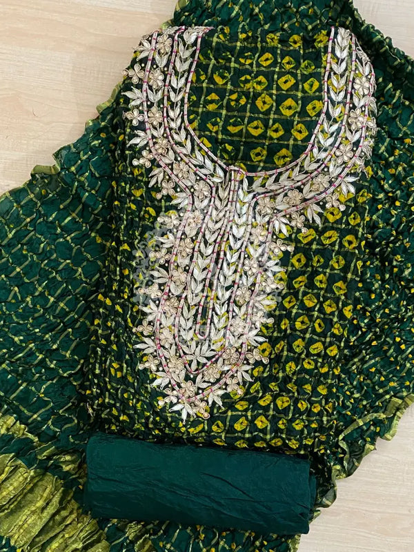 BHANDEJ GHATCHOLA SILK SUITS DRESS MATERIAL