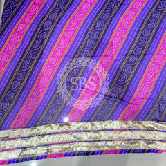 BHANDEJ GOLDEN SILVER WORK BIG FLARED LEHENGA Purple / Free Size