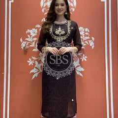 Bhandej Handwork Kurti 38 (L) / Black