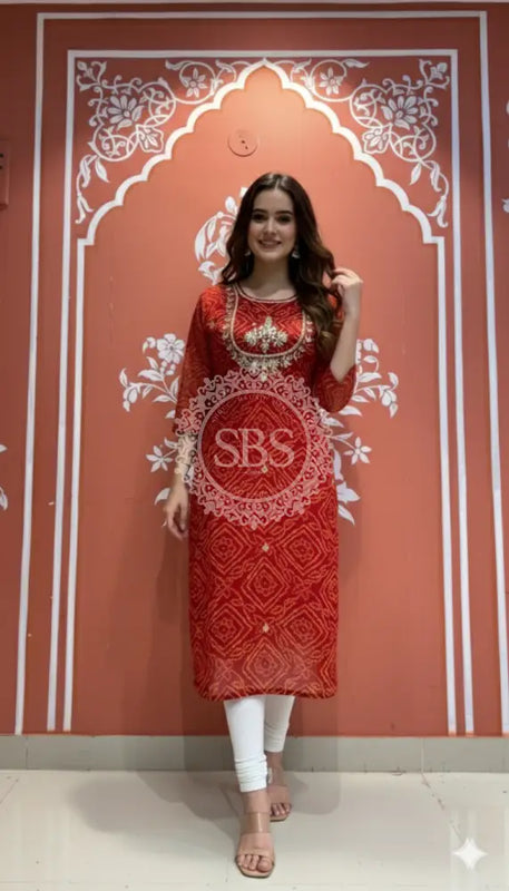 Bhandej Handwork Kurti